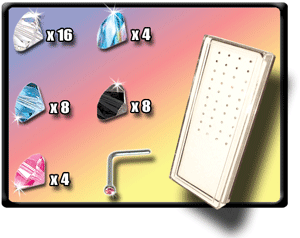 lot de 40 nostrils en acier en 0.7 avec strass 1.5 mm serti