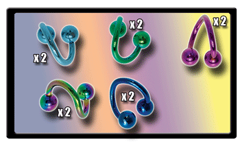 lot de 10 spiral acier anodise 1.6x10 boules 5 mm