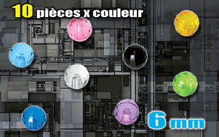 lot de 80 boules acryliques 1.6 x 6 mm translucides a facettes