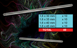 lot de 40 barres acier double filetage 1.6 mm