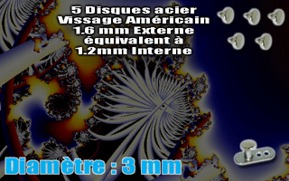 lot de 5 disques acier 3 mm - vissage americain 1.6 mm externe equivalent a 1.2 mm interne