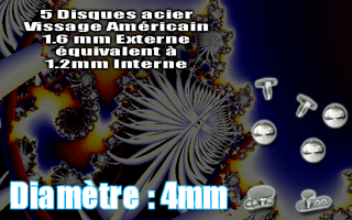 lot de 5 disques acier 4 mm - vissage americain 1.6 mm externe equivalent a 1.2 mm interne