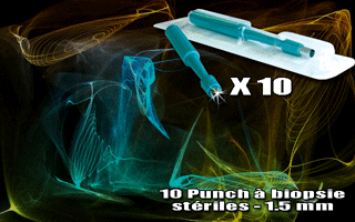 lot de 10 punchs a biopsie steriles 1.5 mm miltex (fabrique par kai medical) made in japon