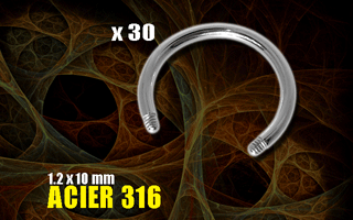 lot de 30 circulaires 1.2 x 10mm - acier 316 - sans boules