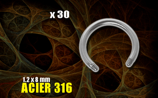 lot de 30 circulaires 1.2 x 8mm - acier 316 - sans boules