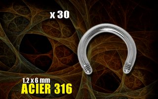 lot de 30 circulaires 1.2 x 6mm - acier 316 - sans boules