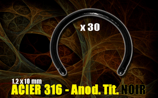 lot de 30 circulaires 1.2 x 10 mm - acier 316 anodise noir - sans boules
