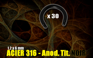 lot de 30 circulaires 1.2 x 6 mm - acier 316 anodise noir - sans boules