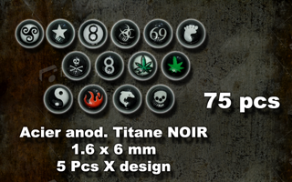 lot de 70 boules acier anodise noir - 1.6 x 6 - couvercle acrylique.