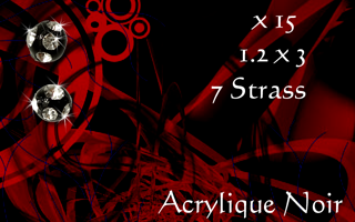 lot de 15 boules acrylique noir multi strass 1.2x3