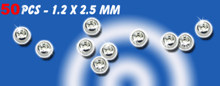 lot de 50 micro-boules 1.2x2.5 avec strass cristal