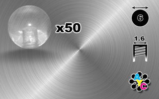 50 boules acryliques translucides 1.6 x 6 mm