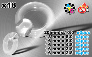lot de 18 bcr acrylique translucides boule clipable a la main (sans pince) ultra legers et brillants.