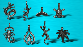 lot de 8 pendentif en etain