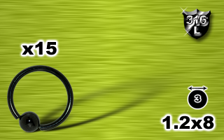 bcr acier 316l anodise noir 1.2x8 - boule 3mm