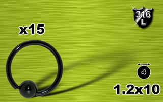 bcr acier 316l anodise noir 1.2x10 - boule 4mm