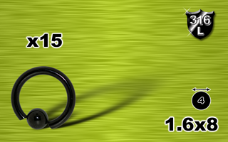 bcr acier 316l anodise noir 1.6x8 - boule 4mm