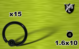 bcr acier 316l anodise noir 1.6x10 - boule 4mm