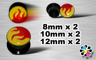 lot de 6 plugs coffret vissables acrylique noir - flamme - protection translucide