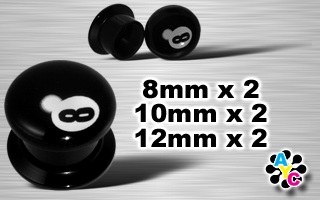 lot de 6 plugs coffret vissables acrylique noir - 8 ball - protection translucide
