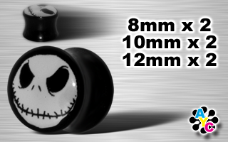 lot de 6 plugs acrylique noir logo halloween- protection translucide