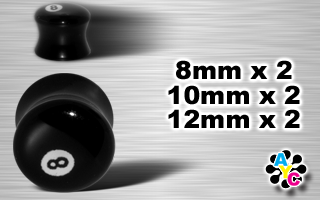 lot de 6 plugs acrylique noir logo ball- protection translucide