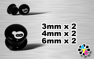 Lot de 6 plugs coffret vissables acrylique noir - 8 ball - protection translucide. les tailles de la photo sont erronees, s'en tenir au detail du lot