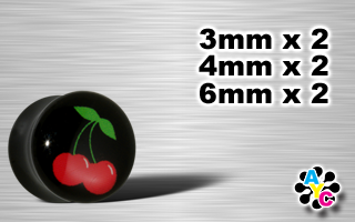 lot de 6 plugs acrylique noir logo cherry- protection translucide