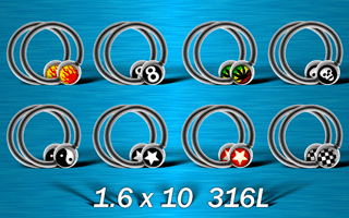 lot de 16 bcr (8 paires) acier avec logo 6 mm sous protection acrylique
