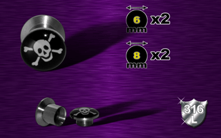 lot de 4 plugs acier 316 l coffret - logo pirate - protection acrylique