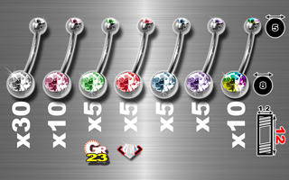 lot de 70 bananes titane grade 23 1.6x12mm avec boules de 5 et 8 mm - doubles pierres serties