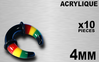 10 elargisseurs acrylique rasta en 4 mm