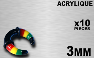 10 elargisseurs acrylique rasta en 3 mm