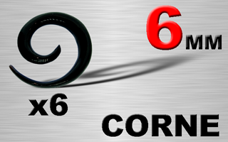 lot de 6 spiral en corne 6 mm