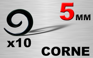 lot de 10 spiral en corne 5 mm