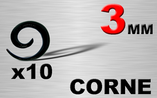 lot de 10 spiral en corne 3 mm