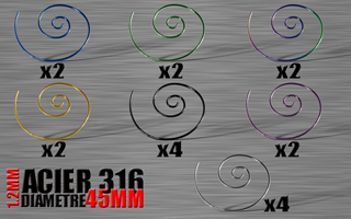 lot de 18 spiral acier 316 - diametre 45 mm - 1.2 mm