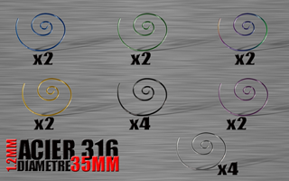 lot de 18 spiral acier 316 - diametre 35 mm - 1.2 mm