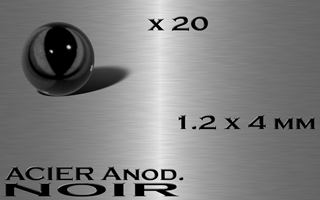 lot de 20 boules acier anodisees noir 1.2 x 4