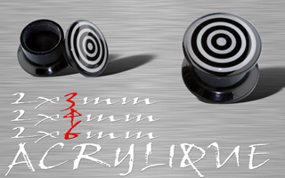 lot de 6 plugs boite acrylique - spiral - protection acrylique translucide - 3 4 et 6 mm