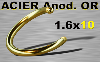 lot de 15 spiral acier 316l anod or 1.6 x 10