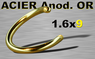 lot de 15 spiral acier 316l anod or 1.6 x 9