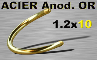 lot de 15 spiral acier 316l anod or 1.2 x 10