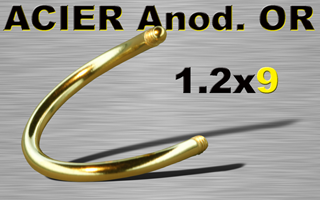 lot de 15 spiral acier 316l anod or 1.2 x 9