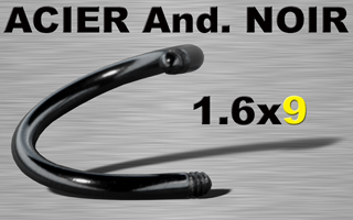 lot de 15 spiral acier 316l anod noir 1.6 x 9