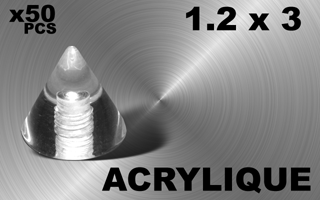 lot de 50 cones 1.2 x 3 - acrylique traslucide