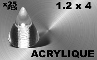lot de 25 cones 1.2 x 4 - acrylique translucide