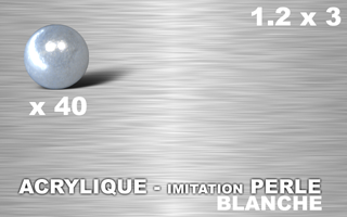 lot de 40 boules acrylique imitation perle grise - 1.2 x 3
