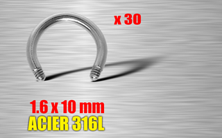 lot de 30 ciculaire sans boules 1.6 x 10 - acier 316 l