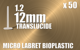lot 50 labret bioplastic translucide 1.2 x 12 - vissage classique